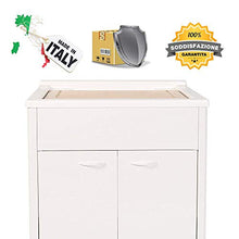 Mobile lavatoio IN ALLUMINIO, per lavanderia e da esterno, PREMIUM, diverse misure, sifone e tavoletta lavapanni in omaggio, bianco, VASCA TOP LINE, moderno. Escelsior (L60 x P60x H83)