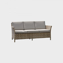 Divano da Giardino, Tre posti, L: 76 cm - H: 74 cm - L: 171 cm, Cuscini antimacchia, Struttura in Rattan