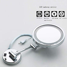 AJH Specchio da Bagno Specchio da Trucco da 8,5 Pollici a Parete Specchio da Trucco per Bellezza a LED Specchio da Barba Pieghevole Bagno 360 e Lente d'Ingrandimento a sp