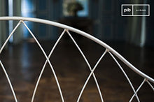 pib Panca Grigia Metalo in Stile Shabby Chic - Prodotto 100% in Metallo, Finitura Vernice | Metallo Perforato e Linee Curve - Grigio Topo Perlato (L143 x H85 x P92 cm)