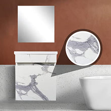 STARBATH PLUS - Mobile da Bagno sospeso in MDF con lavabo in Resina e Specchio - Lavabo sospeso - Mobile da Bagno con lavabo - 40 x 22 cm