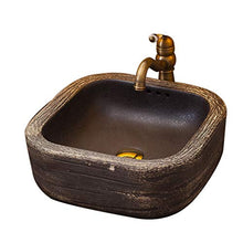 Yxx max -Lavabo Bacino del dispersore di Ceramica controsoffitto, Retro Art Bacino Square Hotel Domestica lavandino del Bagno (42x42x15cm) Lavandino del lavabo