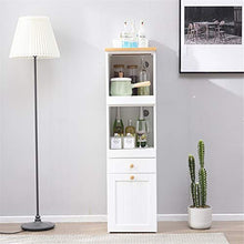 LULUVicky in Piedi Bagagli Petto Governo di Legno Governo di immagazzinaggio Buffet Armadio Server Laterale Tavolo Robusto 2 Cassetti Cassetto Bassa Credenza (Color : White, Size : 35x40x126cm)