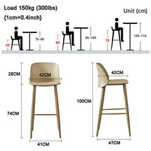 GAXQFEI Chaise Modern Pp Eco-Friendly Plastic Seat Barstool Kitchen Breakfast Dining Chair |Pub| Bar Bistro Cafe Counter High Chair Stools with Counter Stool,bianca