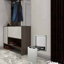 Sedia pieghevole Ingresso domestico Sedia pieghevole Sostituzione scarpe Sedia pieghevole Sgabello per scarpe invisibile pieghevole a parete Sgabello per doccia da bagno Materiale in alluminio