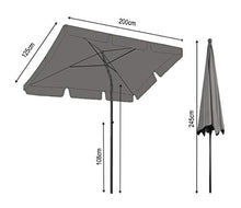 QUICK STAR - Ombrellone da Balcone, Rettangolare, Pieghevole, 2 x 1,25 m, Colore: Sabbia