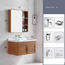 Cabinet Specchio Lavabo Cabinetto da parete Spazio in alluminio Spazio in alluminio Mobile da bagno addensato per armadietto a specchio lavabo Facile Da Pulire ( Color : Brown , Size : 48x81x48cm )