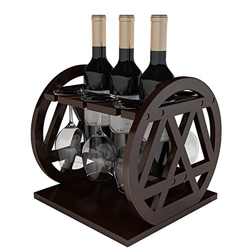 TYXL Porta Bottiglie Acqua Ornamenti Cremagliera del Vino di Legno Solido Nordico Creativo Home Vino Rosso Rack Semplice Hanging Upside Down Cup Holder Display Decorativo Rack