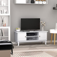 homcom Mobile Porta Tv Bianco Opaco Classico con Ante in Legno per TV 50'' 120×45×50.5cm
