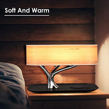 GJCrafts lampada da comodino da caricabatterie senza fili con Altoparlante Bluetooth, Lampada da Notte per albero da Modalità da Sonno Regolazione Continua touch dimmerabile lampada da tavolo.