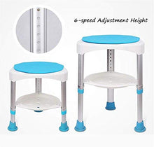 Sgabelli da Doccia Rotondi Regolabili in Altezza Sgabello da Bagno Antiscivolo Sedile Girevole Sgabello da Bagno per Doccia Portante 160 kg 0109