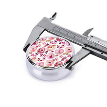 Contenitore rotondo per pillole per San Valentino, rosa, magenta, rosso, astratto, con 3 scomparti, per medicina e vitamine, per viaggi all'aperto
