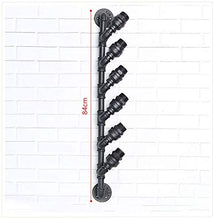 CYQ Portabottiglie Portabottiglie Industriale retrò da Appendere al Muro Ornamenti per Tubi Portabottiglie per Vino Obliquo Espositore per Vino Rosso