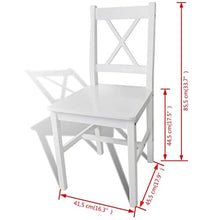 mewmewcat Sedie da Pranzo 4 pz in Legno Bianche,Sedie da Pranzo in Legno di Pino Bianche Soggiorno Cucina Seggiole
