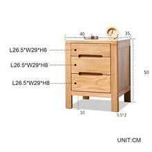 Comò e cassettiere Comodino Comodino in Legno massello Armadio Camera da Letto armadietto in Legno Tre cassetti Camera da Letto (Color : Wood Color, Size : 40 * 35 * 50cm)
