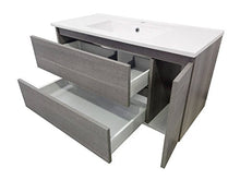 sodani Mobile da Bagno Sospeso con Lavabo Specchio e Lampada a LED FEBE Grigio Rè di Londra