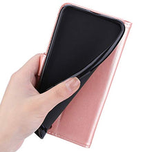 ikasus Cover Compatibile con Samsung Galaxy A21S Custodia Motivo Floreale Custodia a Portafoglio in Pelle PU con Cavalletto e Custodia a Libro,Oro Rosa