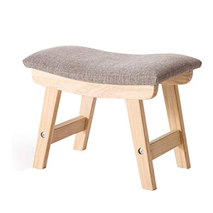 Mobili per la casa e Giardino Sgabello da toeletta/Poggiapiedi Imbottito/Panca Imbottita Sgabello da Scarpa Cambio Sedile concava con Rivestimento in Lino Kaki Rimovibile Ottomani da Cucina