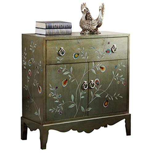 QiHaoHeji Credenze Buffet Mobili in Legno Multi Bagagli Mobile con Cassetti Armadio Cucina Credenza Soggiorno Ingresso Porta della Camera Cassettiera (Color : Green, Size : 91.5x40.6x91.5cm)