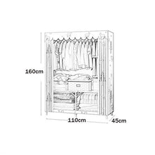 Rollsnownow - Armadio in tessuto non tessuto, per camera da letto, mobili, armadietti, appendiabiti, mensole per riporre oggetti, colore: A, dimensioni: 110 x 45 x 160 cm