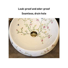 Fiori Uccelli Lavabo Ceramica, lavello Artistico Retro Adatto per Il Bagno di Un Hotel familiare