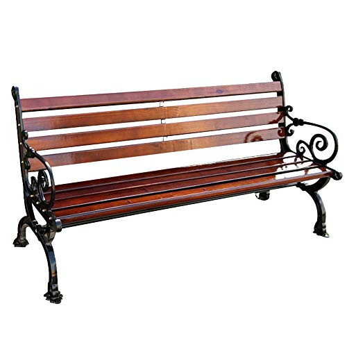 GaoF Panchina da Esterno Panchina da Giardino per terrazza, Resistente alle intemperie con braccioli e Schienale Comoda panchina da Veranda in Legno massello anticorrosivo in