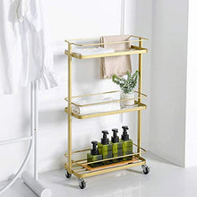 DHR- 3 Tier Bagno Utility Carrello con ruote, Ripiani metallici creativa dispensa scaffalature, stretta Cucina Carrello, Cosmetic Stoccaggio Carrello cassetti ristorazione trolley bagagli