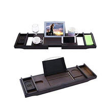 Vassoio di Vasca da Bagno, bambù Marrone Multi-Funzione Retrattile Antiscivolo Bagno Bagno iPad Tablet Telefono Cellulare Cremagliera Cremagliera del Vino, Adatto per Home Hotel Bagno Rack, 29.5-43.7