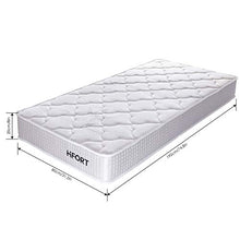 HIFORT Materasso 80x190 cm, molle insacchettate, singolo, molleggio a 7 zone, traspirante, alta elasticità, fibra di bambù, durezza media, 20 cm