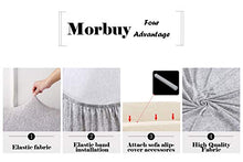 Copridivano Elasticizzato Tre Due posti, Morbuy Marmo Copridivano con Penisola Senza Braccili Fodera Copridivani Universale Divano Sofa Protettore Copertura Divano (3 posti,Grigio Bianco)