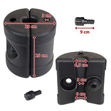 Montafox Set di 4 Pesi per Gazebo per Tende Padiglione trampolini - Possono Essere riempiti con Acqua o Sabbia, Colore: Nero