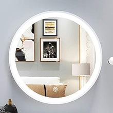 Specchio rotondo a LED Specchio per il trucco a parete Smart Touch Oro / bianco Camera da letto per la casa Bagno Specchio per il trucco Diametro 30 cm / 40 cm Specchio ad alta definizione