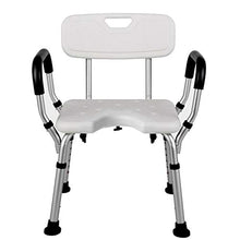 LXLAMP Sgabello Appollaiato con Braccioli Neri E Braccioli A Forma di U/Doccia/Sgabello/può Sostenere Fino A 150 kg/Bianco Sgabello per Bagno Sgabello Contenitore Bagno
