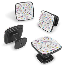 Set di 4 pezzi con maniglia quadrata per armadio da cucina, credenza, cassettiera, cassettiera, con viti, per cucina, comò, armadietto, bagno, guardaroba, unicorno elefante animale