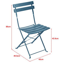 [en.casa] Set da Bistrot Composto di 1 Tavolo Rotondo e 2 Sedie Set Mobili Pieghevoli da Giardino/Balcone/Pub/Bar - Turchese