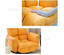 HongTeng Divani Lounge Chair Lazy Couch Fagiolo Borsa Tatami Sofa Chair PU Materiale Pelle Camera da Letto Soggiorno Bracciolo Sedia Regolabile Rotante Design 115 × 67 × 21 cm (Color : Brown)