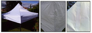 SNODEC Gazebo Pieghevole 3X3 Bianco Acciaio + 4 Teli Laterali PVC 350 g Metro