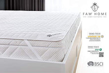 FAM Home Coprimaterasso Matrimoniale 160x200 cm I Topper Matrimoniale I Coprirete Matrimoniale Naturale e Traspirante, Lavabile in Lavatrice, Cotone - Poliestere