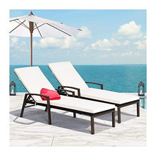 KJGHJ - Sedia da salotto in rattan, con schienale reclinabile e schienale imbottito, 2 pezzi