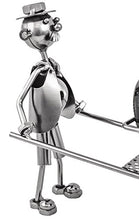 BRUBAKER Portavino Portabottiglie dal Design Carriola Scultura in Metallo con Biglietto Dauguri