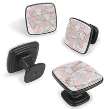 Sfondo geometrico oro rosa Pomelli per Porta Set di 4 Pomelli per Mobili Manopole per Cassetti Cucina Armadio Vetro
