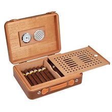 ZLMMY Portable Cigar Humidor Valigia - Cedro e Pelle Cigar Storage Box Sealed Design Desktop Cigar Humidor