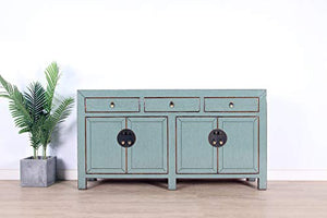 Yajutang - Cassettiera cinese con 4 ante e 3 cassetti, colore: Grigio