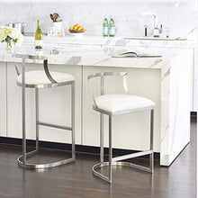 Sgabello da bar, sgabello alto, in metallo, stile creativo, per colazione, cucina, bar, bar, caffetteria, bianco argento, un pezzo/due pezzi, adatto per salotti, bar, caffetterie