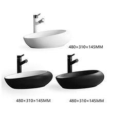 JPOYT-O Nordic Sopra Lavabo Lavabo Lavabo Ceramica Bianco Ovale Casa Bagno Singolo Lavabo (Colore: Bianco e Nero)