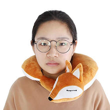Rockyin Fox Forma Collo di Corsa del Cuscino Soft Air Ferro di Cavallo Salute Cuscino (Brown Fox)