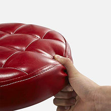 Girevole sgabelli da bar, Faux sedia in pelle for la cucina con schienale, molto spessa imbottitura 10 centimetri regolabile in altezza su 5 ruote, sgabello lavoro, sgabelli con ruote ( Color : Red )