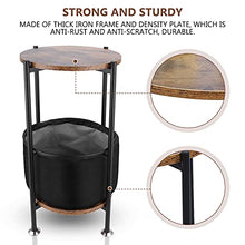 GOTOTOP comodino piccolo divano con tessuto per camera da letto, soggiorno, piccolo spazio, marrone e nero, 59,8 x 32,7 cm