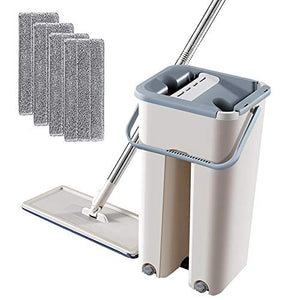 SSAYY Spray Mop Mop per Pulizia A Mano Libera Mop in Microfibra per Pulizia A Rotazione Libera con Secchio Piatto A Pressione A Spruzzo per Pulizia Domestica