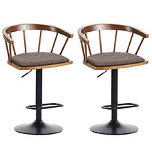 bdb Set di 2 Sgabelli da Bar Alti, Sedie da Bancone con Schienale in Legno，Sgabello Girevole A 360 ° ，Regolazione in Altezza mobilia (Colore : Brown-High Stool)
